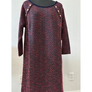 Talbots Shift Dress Womens Size Medium Office Career Boat Neck Knee Length